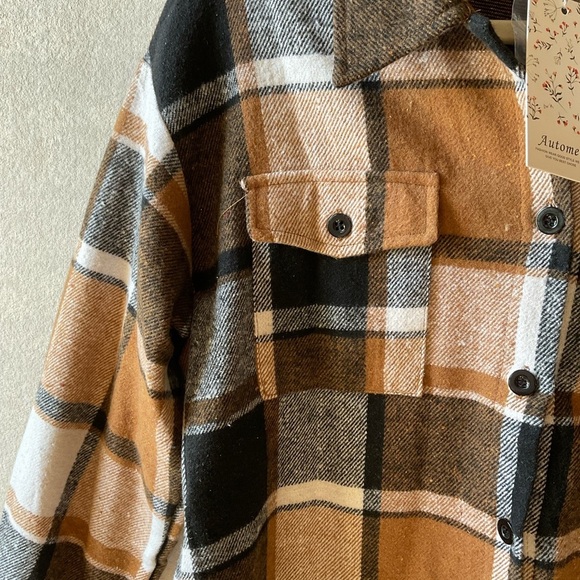 Automet Plaid Button-Up Shirt in Brown and Black. NWT Size S. - Picture 3 of 9
